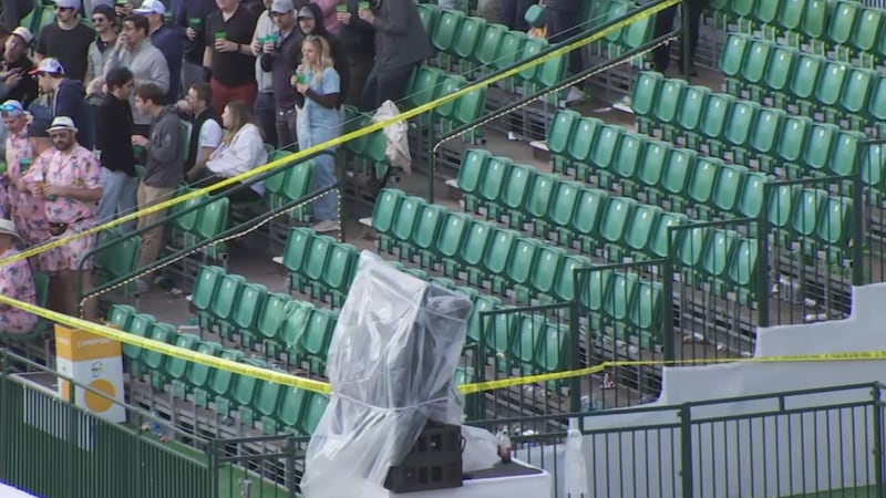 A section of stands at the WM Phoenix Open were taped off following the incident on Friday.