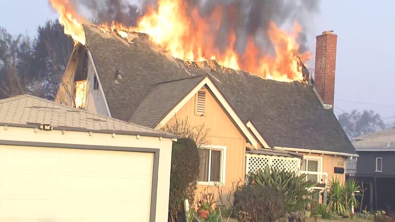 Arizona's Family news crew witnessed a home go up in flames in the Altadena neighborhood of...