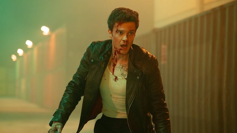 Jack Quaid as “Nate" in Novocaine from Paramount Pictures.