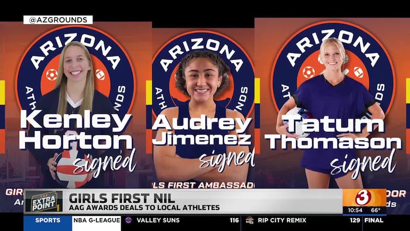 Kenley Horton, Audrey Jimenez and Tatum Thomason are Arizona Athletic Grounds’ inaugural...