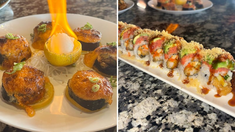 Kyoto offers a decent-sized menu including sushi rolls and potstickers to tempura, dynamite...