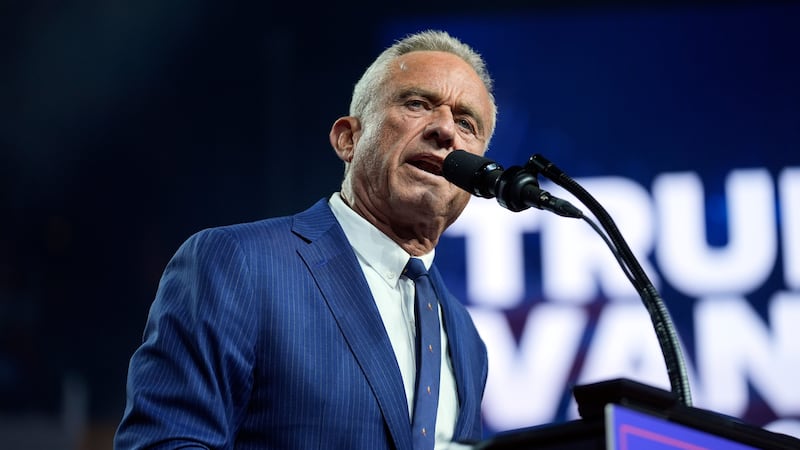 FILE - Independent presidential candidate Robert F. Kennedy Jr. speaks as he endorses...