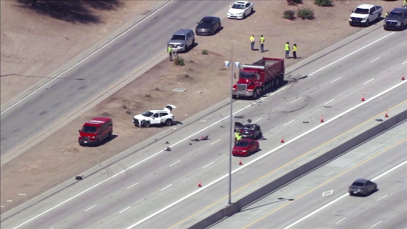 The four-vehicle crash happened in the eastbound lanes of the 202 (Santan Freeway) near Kyrene...