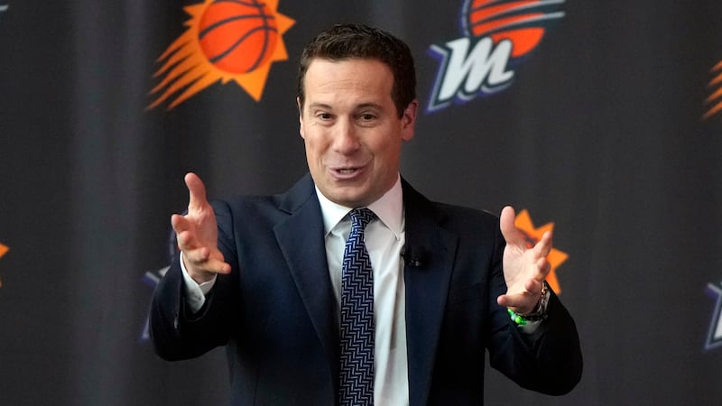 Mat Ishbia, new controlling interest owner of the Phoenix Suns and Phoenix Mercury, talks to...