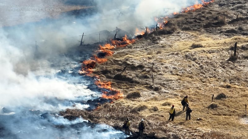 Strong winds are posing a threat for firefighters, county officials said.