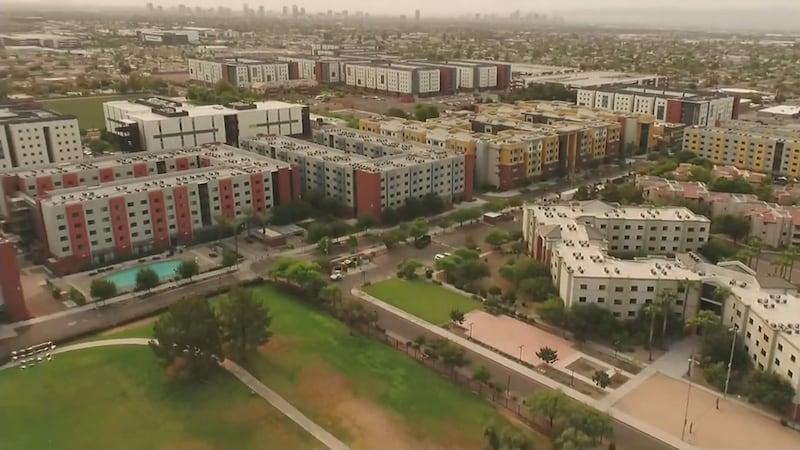 Arizona's Family drone is over Grand Canyon University in Phoenix.