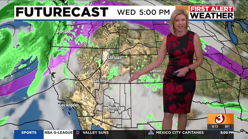 A stronger and colder low pressure system is forecast to move through the region later this week.