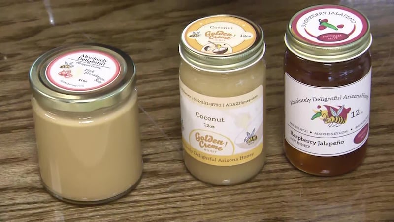 Their honey comes from bees in Buckeye, Gila Bend, Coolidge, Wickenburg, Fountain Hills and...