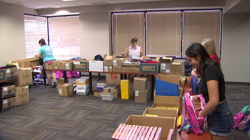 AASK, or Aid to Adoption of Special Kids gathered school supplies to hand out at the start of...
