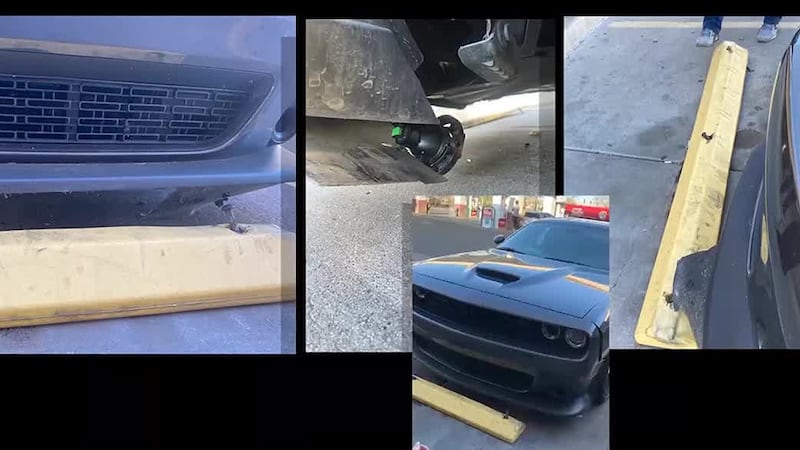 A Sun City woman says a parking stump support beam ripped off her front bumper, causing $3,000...