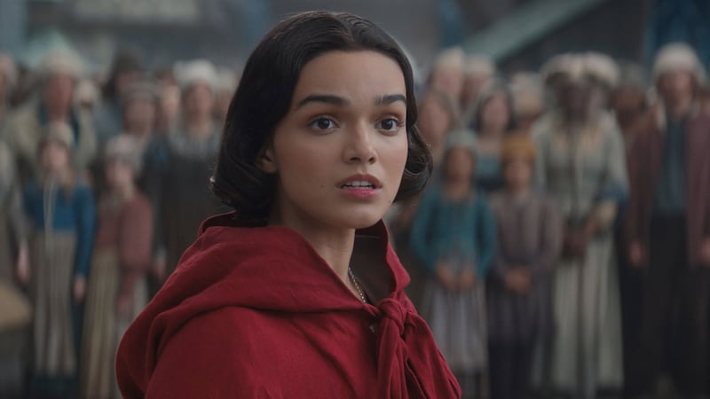 This image released by Disney shows Rachel Zegler in a scene from "Snow White." (Disney via AP)