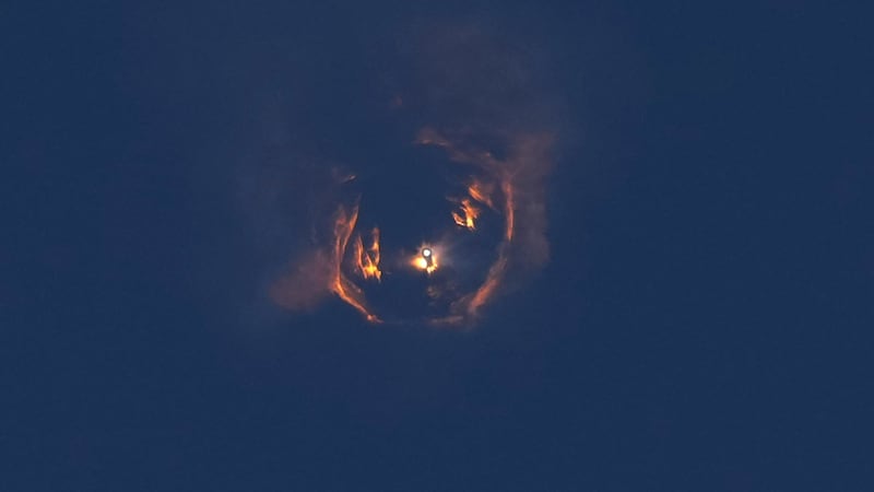 SpaceX's mega rocket Starship makes a test flight from Starbase in Boca Chica, Texas,...