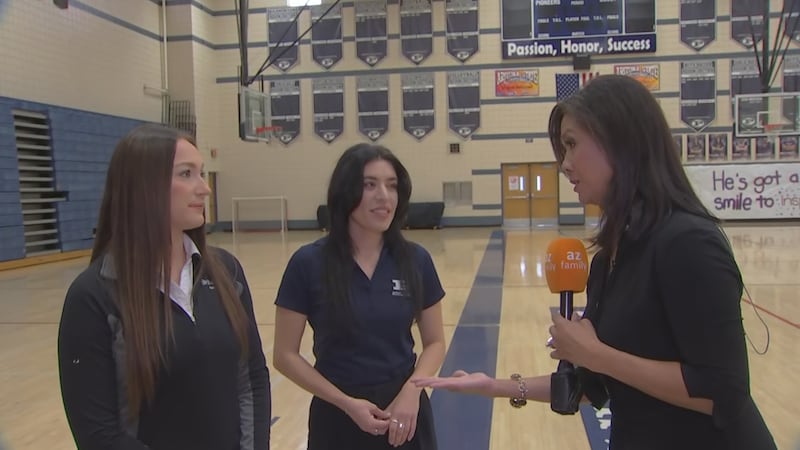 Lauren Rodrigues, Athletic Trainer for Pinnacle High School (middle) and
Emily Eichhorst, Head...