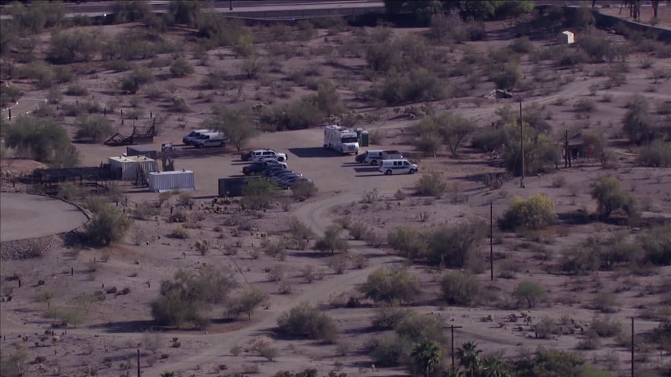 Video from the scene showed a heavy police presence in a desert area.