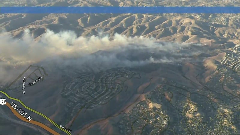 Firefighters in the LA area are battling a new blaze called the "Kenneth Fire"