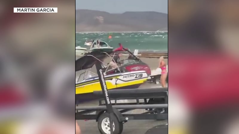 It was chaos at Lake Pleasant when the storm hit on Sunday.