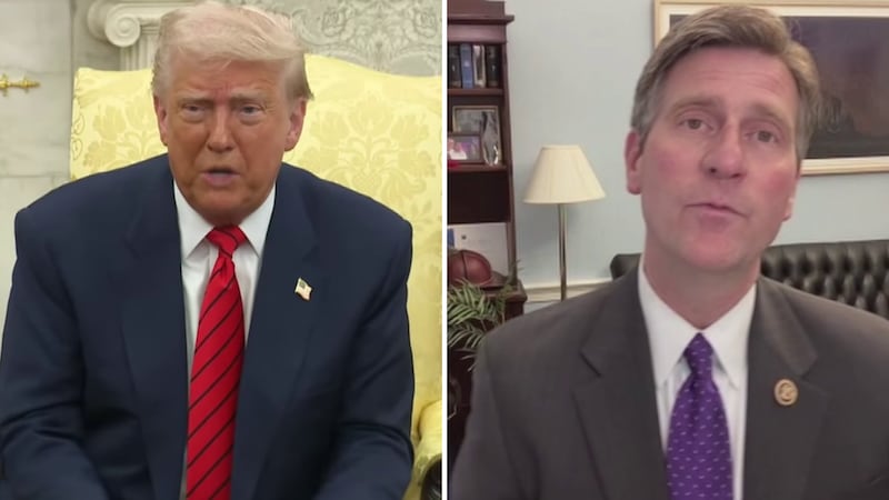 President Donald Trump (left) Red. Greg Stanton (D-Arizona, right)