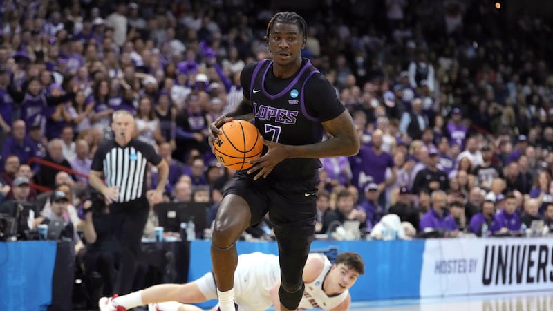 Grand Canyon guard Tyon Grant-Foster (7) dribbles the ball away from Saint Mary's guard Alex...