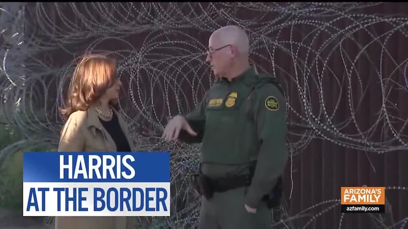 Vice President Kamala Harris makes a key campaign stop at the Arizona border to outline her...