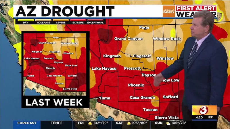 Drought monitor as of May 8, 2025 for Arizona.