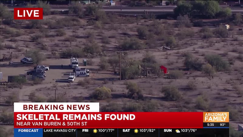 A disturbing discovery was made when skeletal remains were found on the property of Tovrea...