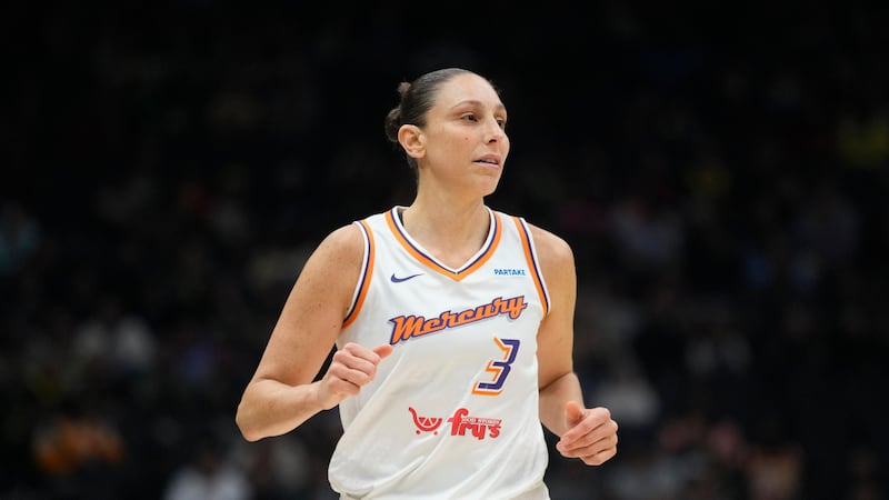 Phoenix Mercury guard Diana Taurasi in action against the Seattle Storm during a WNBA...
