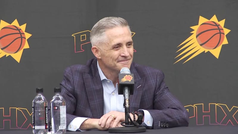 Brian Gregory was officially introduced as the Phoenix Suns new general manager on Tuesday.