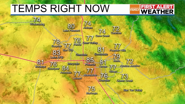 Phoenix Metro Current Temperatures
