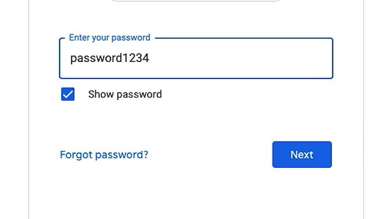 A password that's too simple and easy to guess to make you susceptible to fraud.