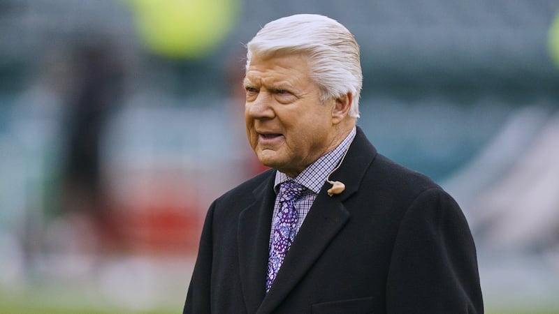 FILE - Fox Sports analyst and Former Dallas Cowboys head coach Jimmy Johnson looks on prior to...