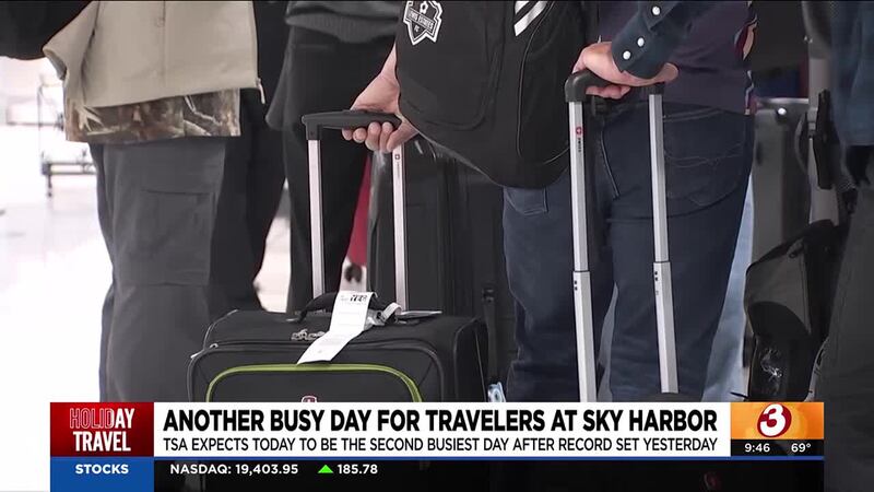 Over 150,000 travelers passed through Sky Harbor Airport in Phoenix during the holiday weekend.