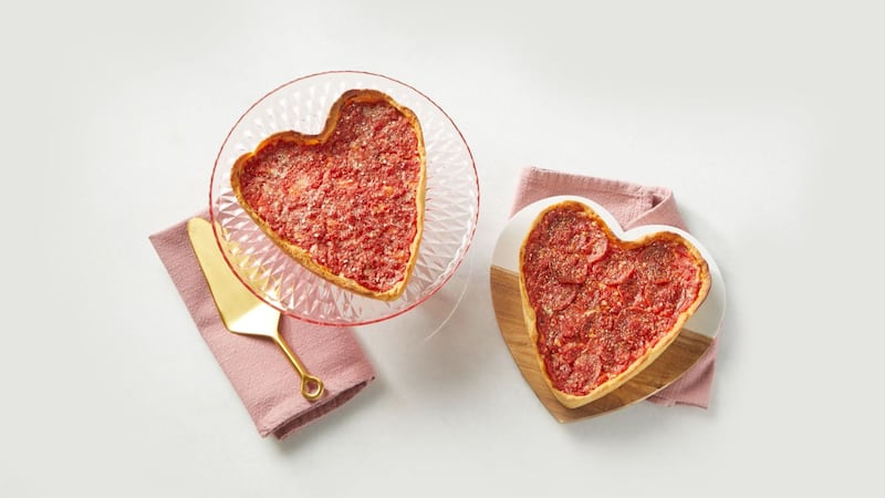 Lou Malnati is offering a heart-shaped deep-dish pizza on Valentine's Day.
