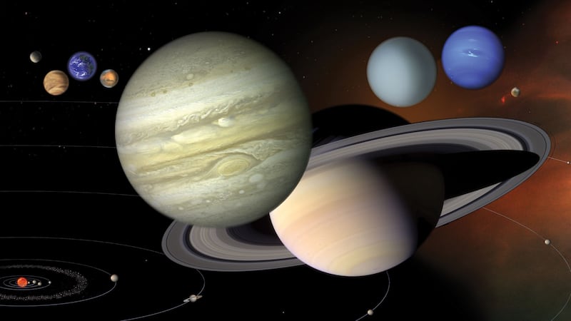 Planets in the solar system.