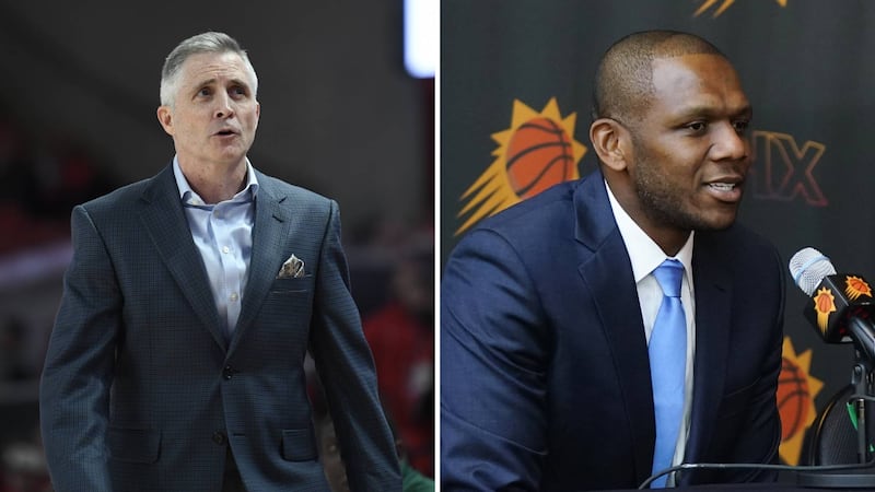 Brian Gregory (left) has been promoted to Phoenix Suns' general manager, while James Jones...